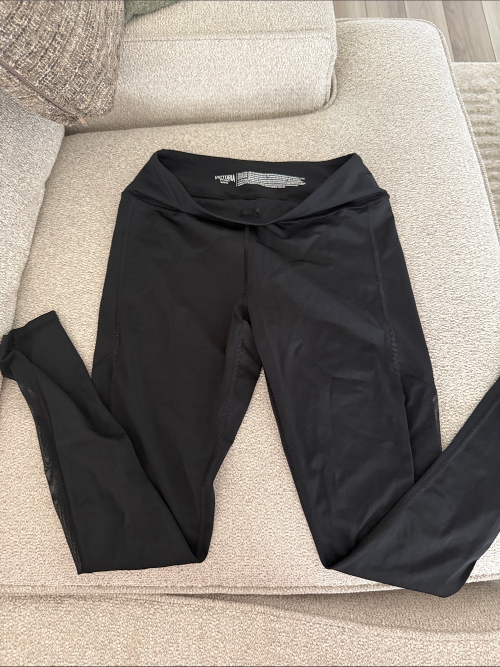 Black Victoria Sport leggings mesh sides